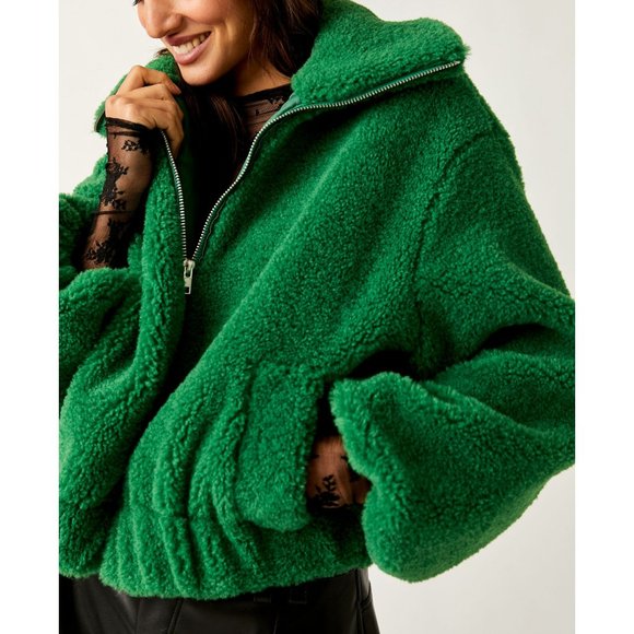 FREE PEOPLE Get Cozy Teddy Jacket / Rolling Hills - Picture 4 of 16